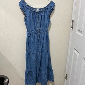 Speed Limit 98 Blue Off-Shoulder Maxi Dress